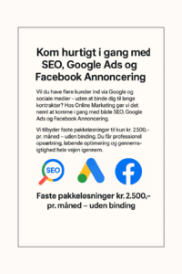 SEO - Google Ads og Facebook annoncering