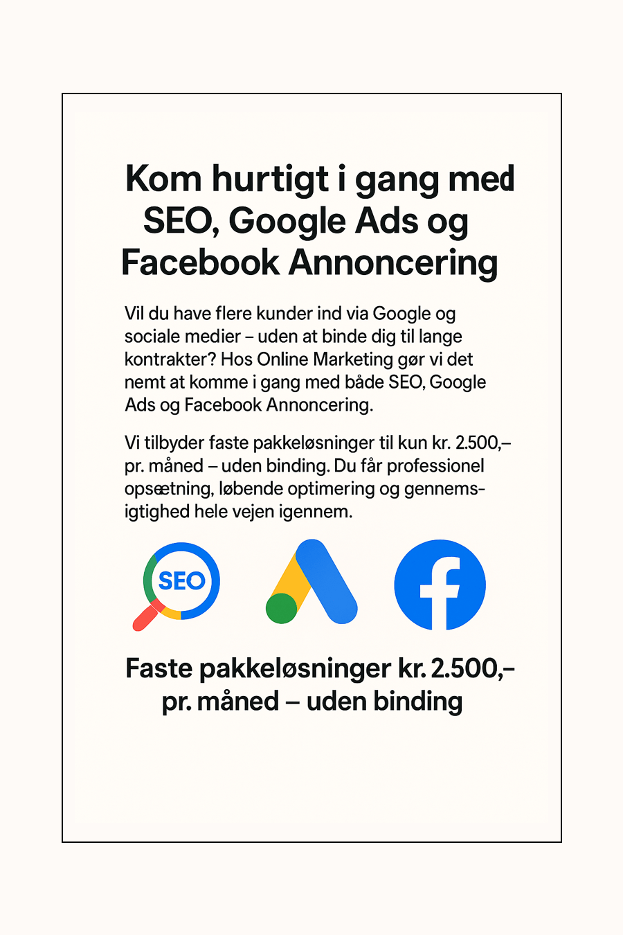 SEO - Google Ads og Facebook annoncering
